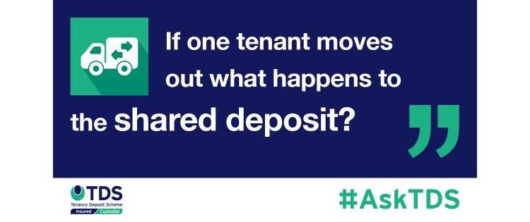 Image saying #AskTDS: “If one tenant wants to move out, what happens to the shared tenancy deposit?”
