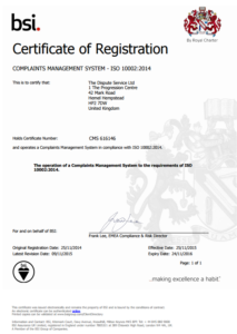 BSi Certificate of Registration