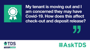 AskTDS blog graphic - check out and deposit release during Covid-19